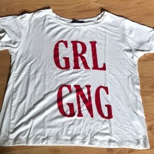 White "GRL GNG" Top